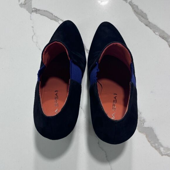 Via Spiga | Blaire Suede Pointy Toe Women’s Heels Ankle Booties Black Vi - Picture 6 of 10